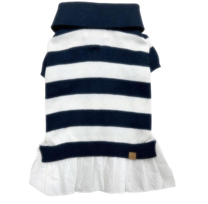 Gladys Cashmere-Blend Polo Dress for Dogs | Luxury Knit Ruffle Pet Dress