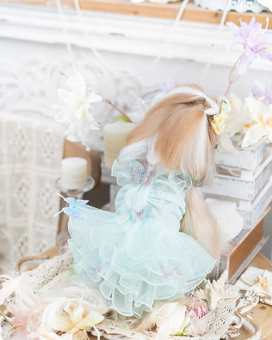 Luxury design dog dress diamond butterfly 2 colors