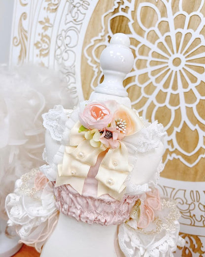 Handmade Lace Flower Dog Dress – High-Quality Pet Princess Outfit