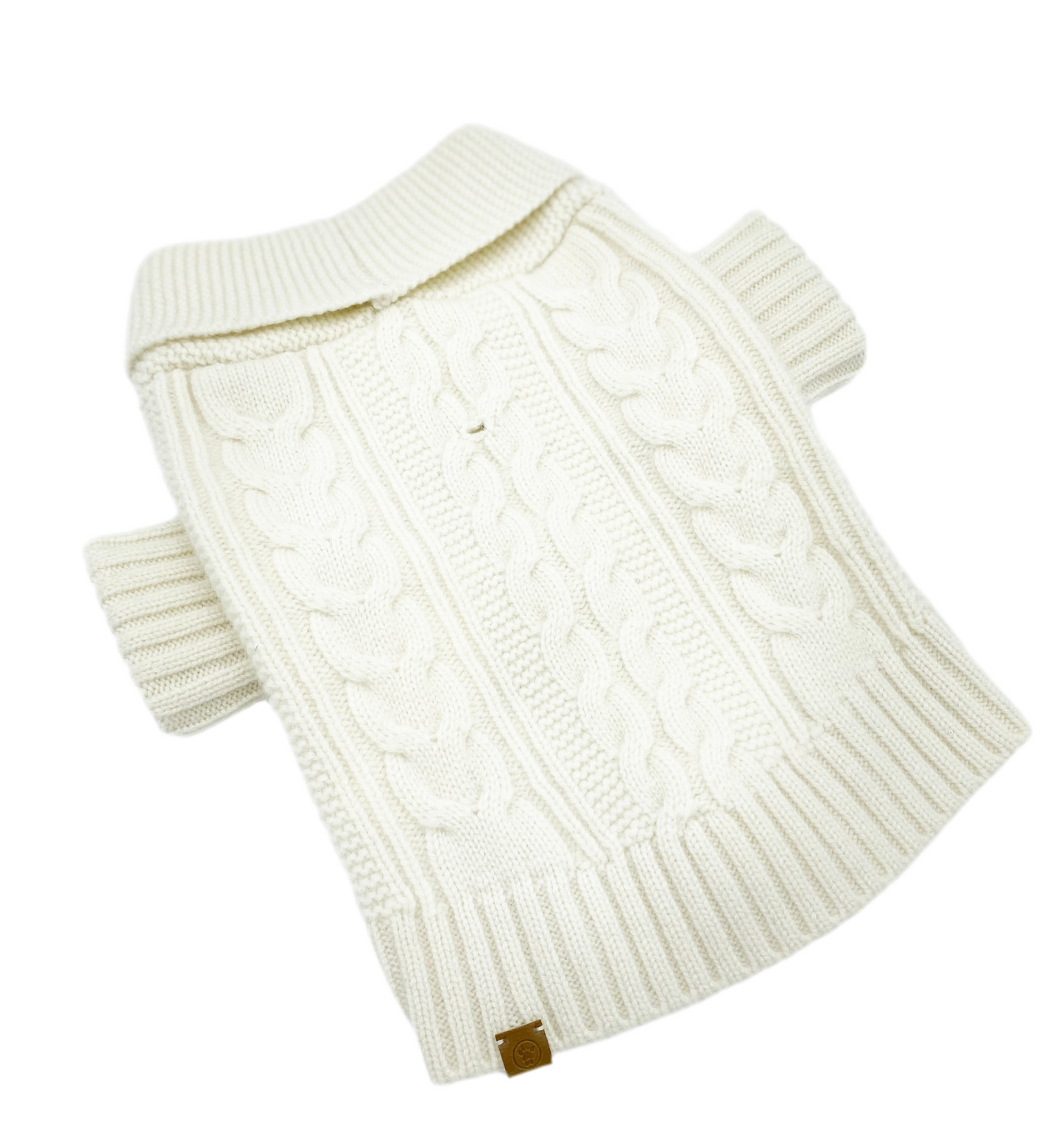 Brooklyn Cashmere Dog Cardigan – Ivory Luxury 100% Cashmere Sweater (XS–XL)