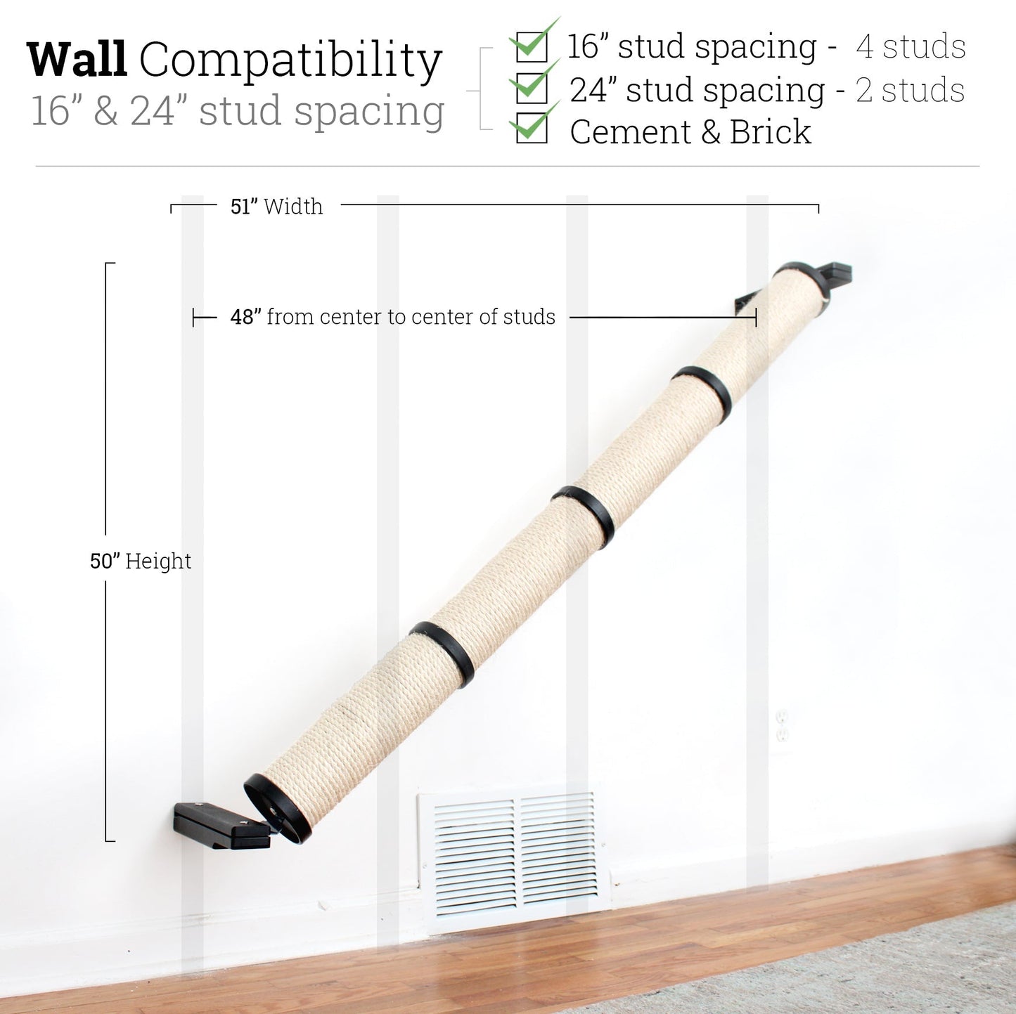Slanted Cat Scratcher for Wall