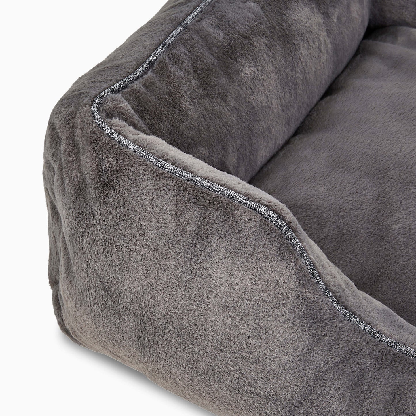 FÜZI Elevated Dog Bed – Dark Grey Bolster & Black Metal Base