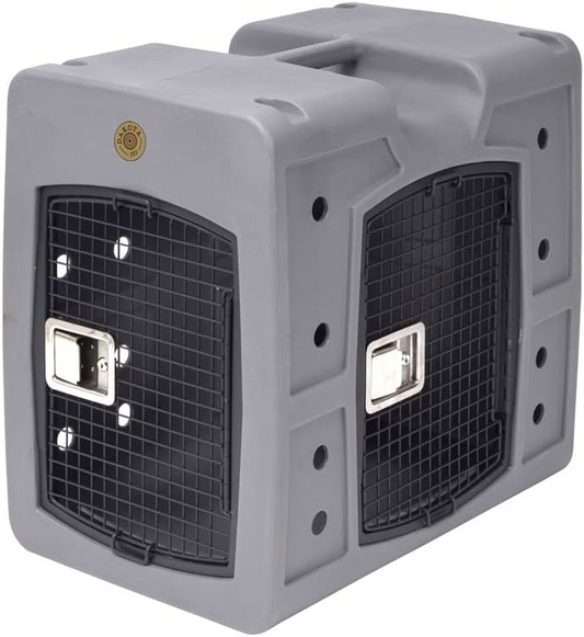 Dakota 283 Side Entry Dog Kennel – Medium Dark Granite, Dual Front & Side Keyed Doors, Ventilated & Stackable Crate with Easy-Grip Handle