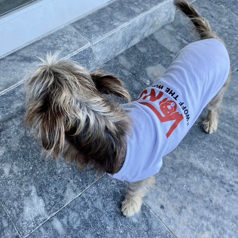 Vans-Inspired “Woff The World” Dog T-Shirt – Trendy Cotton Tee for Small, Medium & Large Dogs | Posh Dog Life
