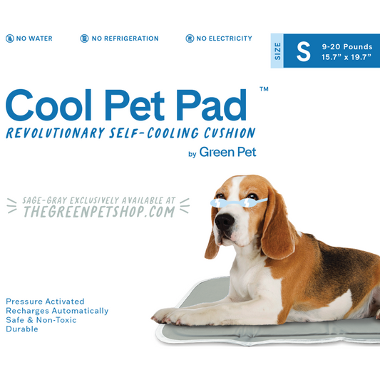 Green Pet Cool Pet Pad – Small Sage Gray Self-Cooling Pet Bed, Provides Up to 3 Hours of Cooling and Recharges in 15–20 Minutes