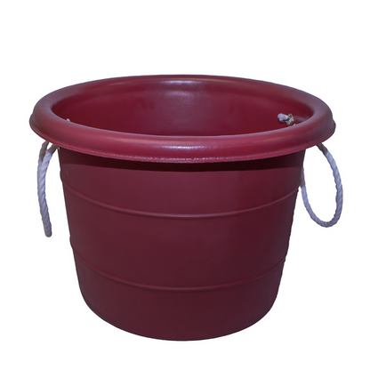 Dakota 283 Heavy Duty Muck Bucket – Marsala Red, 60-Quart (15 Gallon) Polyethylene Utility Bucket with Sturdy Handles, Wide Base & All-Weather Durability