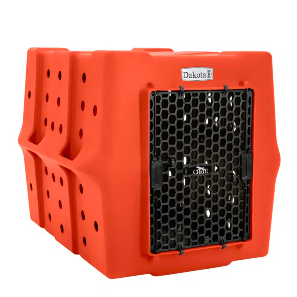 Dakota 283 CRaTE Economy Dog Kennel – Intermediate Orange, Heavy-Duty One-Piece Design with Dual-Swing Door, Ventilated & Portable Crate