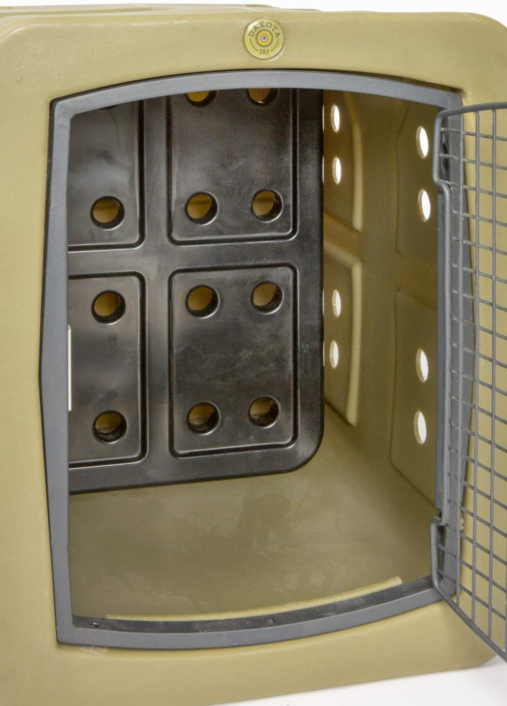 Dakota 283 Forever Insert Kennel Divider with Dakota Guard – Medium, Black Molded Plastic with Nylon Support Rods, Adjustable Ventilated 2-Piece Design