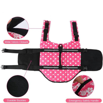 Polka Dot Dog Life Jacket | Waterproof Safety Vest – Adjustable Buoyant Design, XXS–2XL