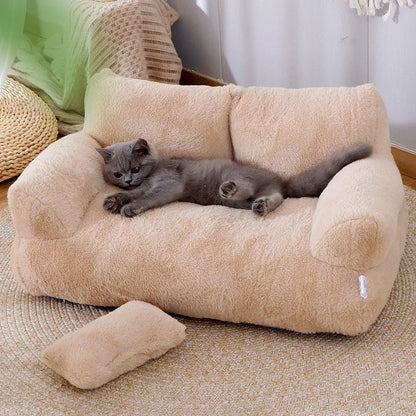 Luxury Plush Cat Bed | Ultra-Soft Elevated Cozy Nest for Cats & Small Dogs