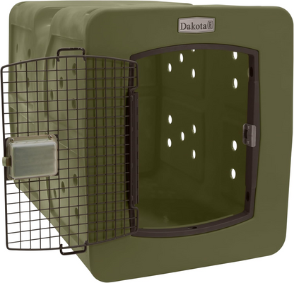 Dakota 283 G3 Dog Kennel – X-Large Olive Green, Framed Door with Keyed Latch, Ventilated & Stackable Crate, 38.5" x 25.5" x 29.5"