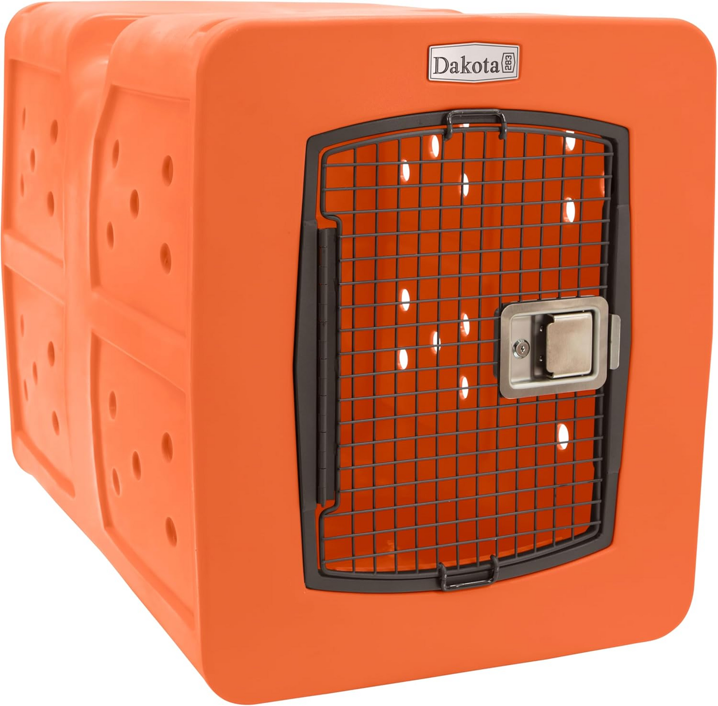 Dakota 283 G3 Dog Kennel – X-Large Orange, Framed Door with Keyed Latch, Ventilated & Stackable Crate, 38.5" x 25.5" x 29.5"