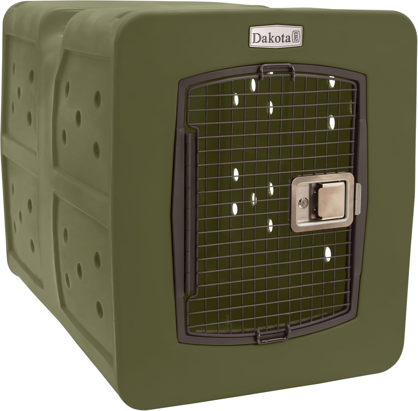 Dakota 283 G3 Dog Kennel – X-Large Olive Green, Framed Door with Keyed Latch, Ventilated & Stackable Crate, 38.5" x 25.5" x 29.5"