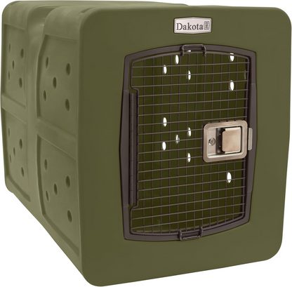 Dakota 283 G3 Dog Kennel – X-Large Olive Green, Framed Door with Keyed Latch, Ventilated & Stackable Crate, 38.5" x 25.5" x 29.5"