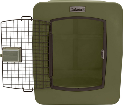 Dakota 283 G3 Dog Kennel – X-Large Olive Green, Framed Door with Keyed Latch, Ventilated & Stackable Crate, 38.5" x 25.5" x 29.5"
