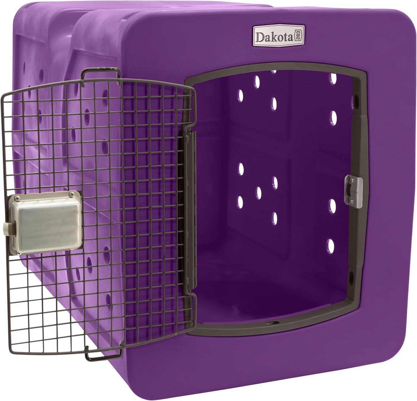 Dakota 283 G3 Dog Kennel – X-Large Purple, Framed Door with Keyed Latch, Ventilated & Stackable Crate, 38.5" x 25.5" x 29.5"