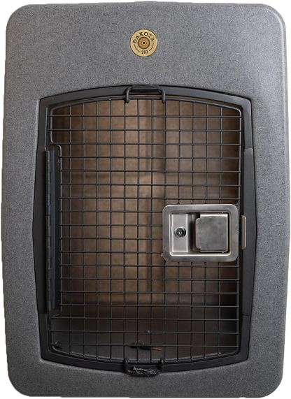 Dakota 283 Side Entry Dog Kennel – Medium Dark Granite, Dual Front & Side Keyed Doors, Ventilated & Stackable Crate with Easy-Grip Handle