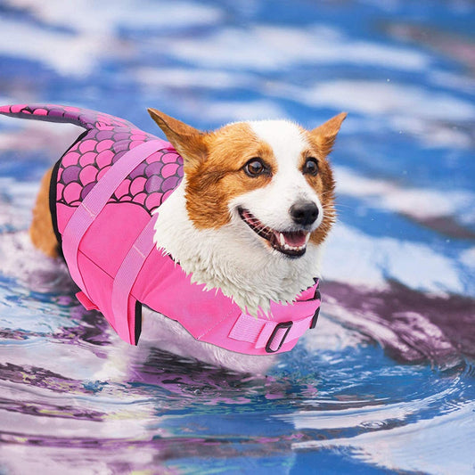 Pink Mermaid Dog Life Jacket | Durable, Buoyant & Adjustable – XS-XL for All Breeds
