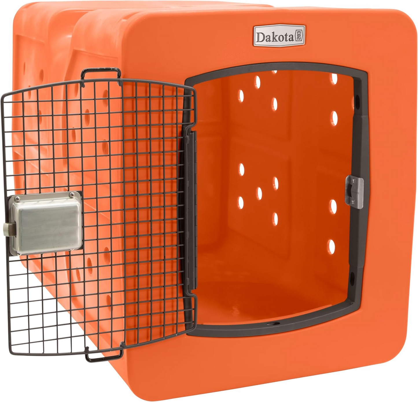 Dakota 283 G3 Dog Kennel – X-Large Orange, Framed Door with Keyed Latch, Ventilated & Stackable Crate, 38.5" x 25.5" x 29.5"