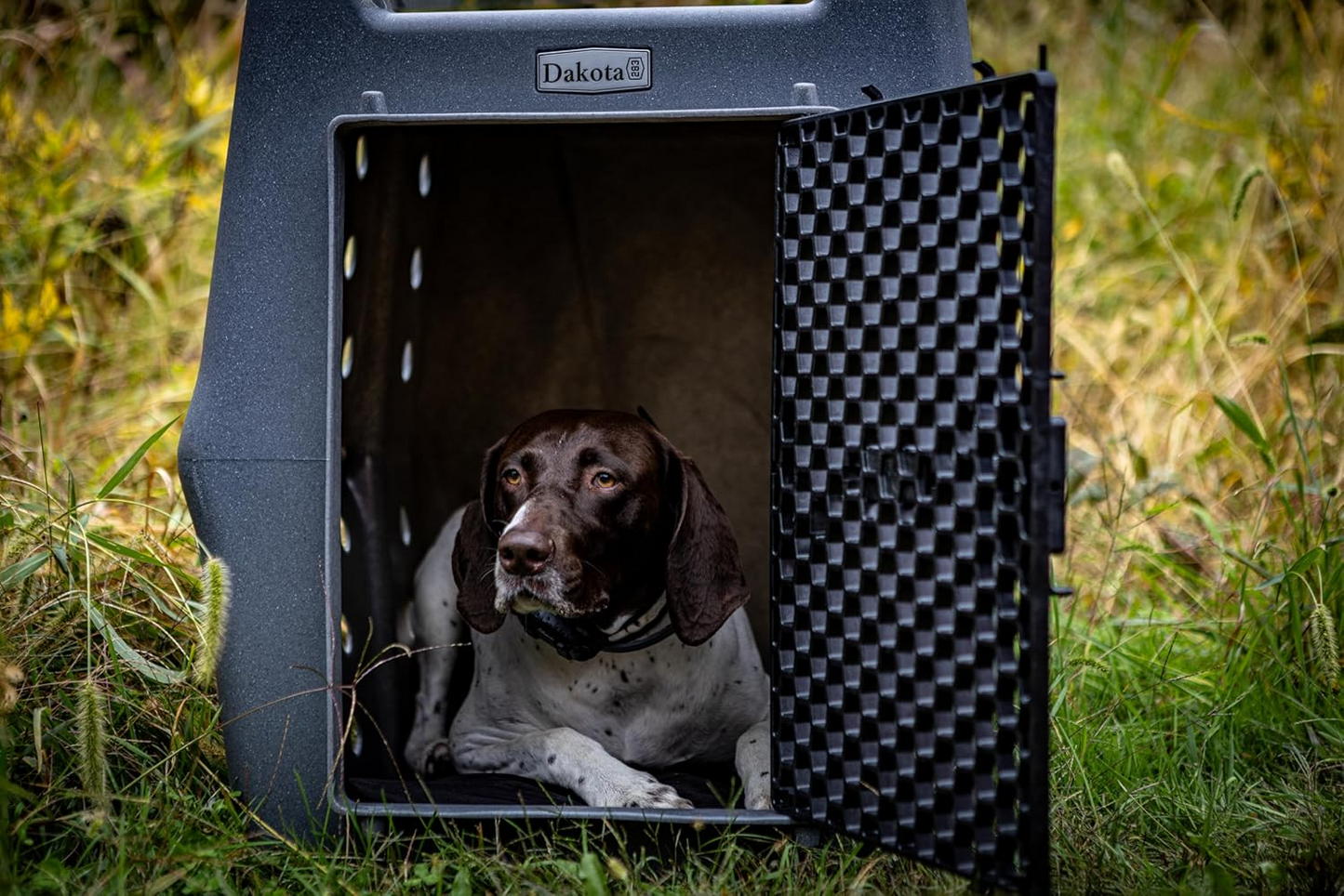 Dakota 283 CRaTE Economy Dog Kennel – Large Dark Granite, Heavy-Duty One-Piece Design with Dual-Swing Door, Ventilated & Portable Crate