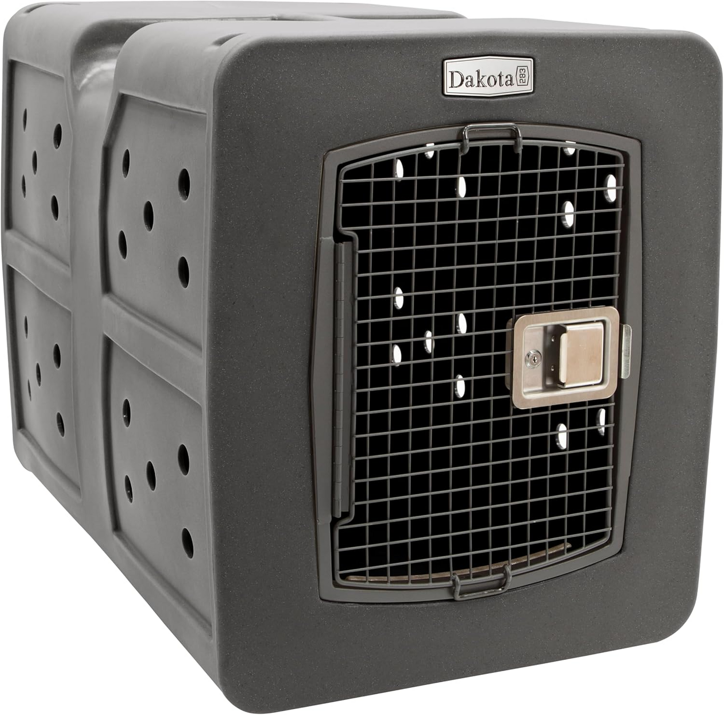 Dakota 283 G3 Dog Kennel – X-Large Dark Granite, Framed Door with Keyed Latch, Ventilated & Stackable Crate, 38.5" x 25.5" x 29.5"