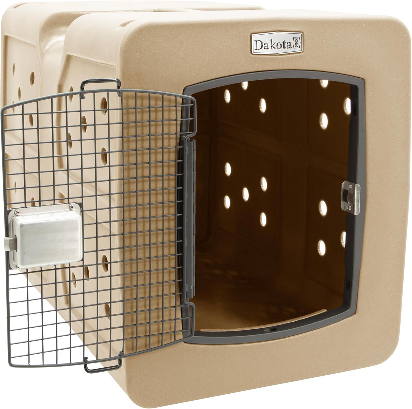 Dakota 283 G3 Dog Kennel – X-Large Coyote Granite, Framed Door with Keyed Latch, Ventilated & Stackable Crate, 38.5" x 25.5" x 29.5"
