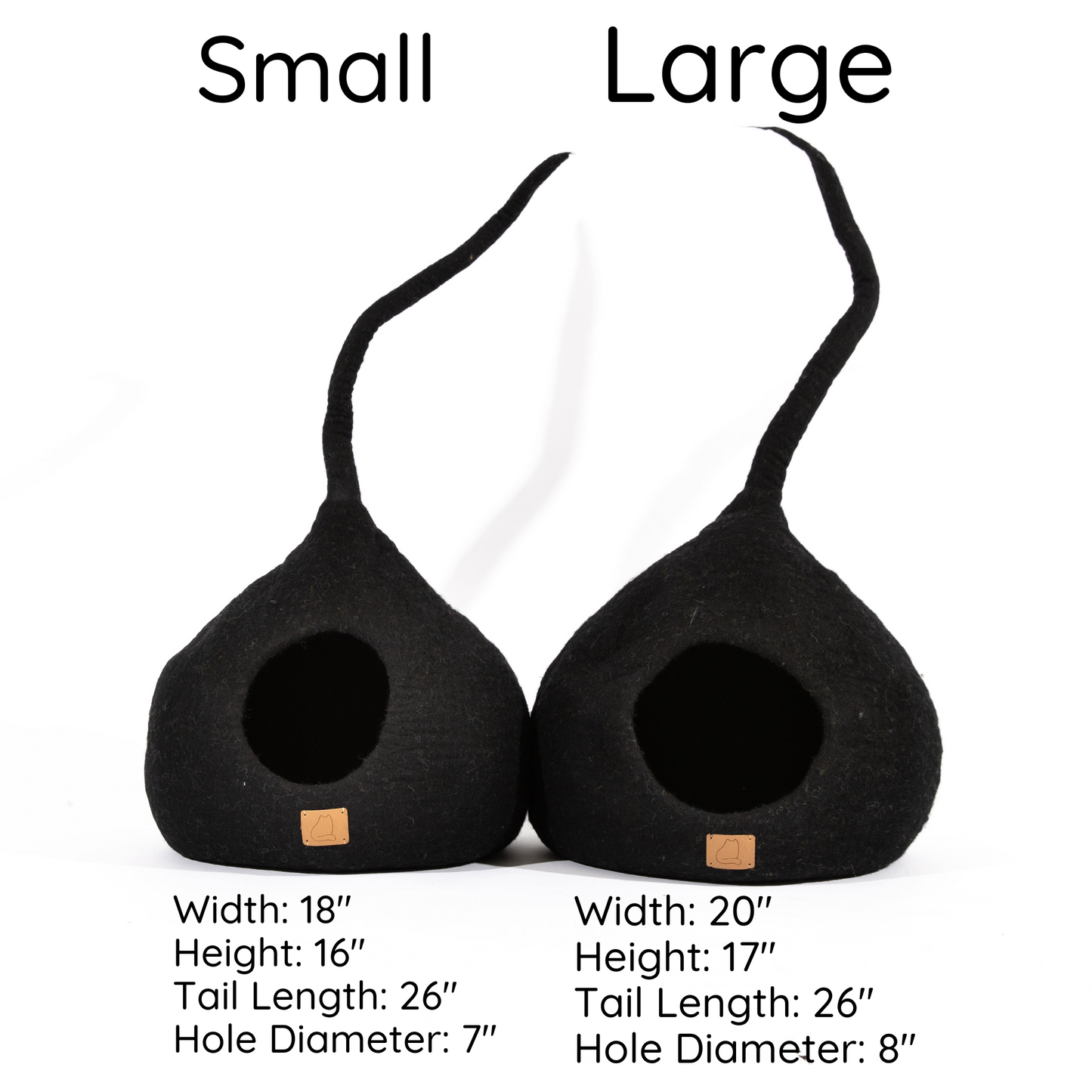 Fuzzy Cove Chili Red Tail Style Felted Wool Cat Cave – Modern Peekaboo Cave Bed for Cats