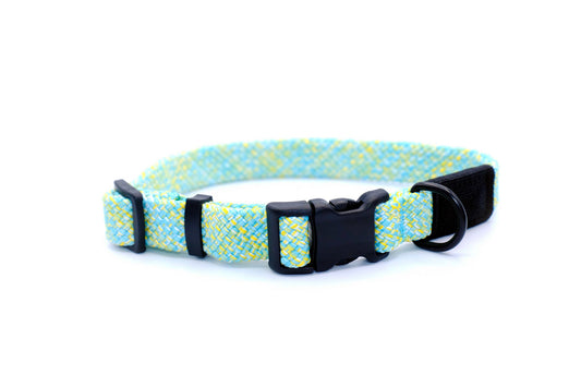 Adventure Style Flat Weave Mountain Wave Nylon Climbing Rope Dog Collar – Durable Design with YKK Polyacetal Strong Buckle