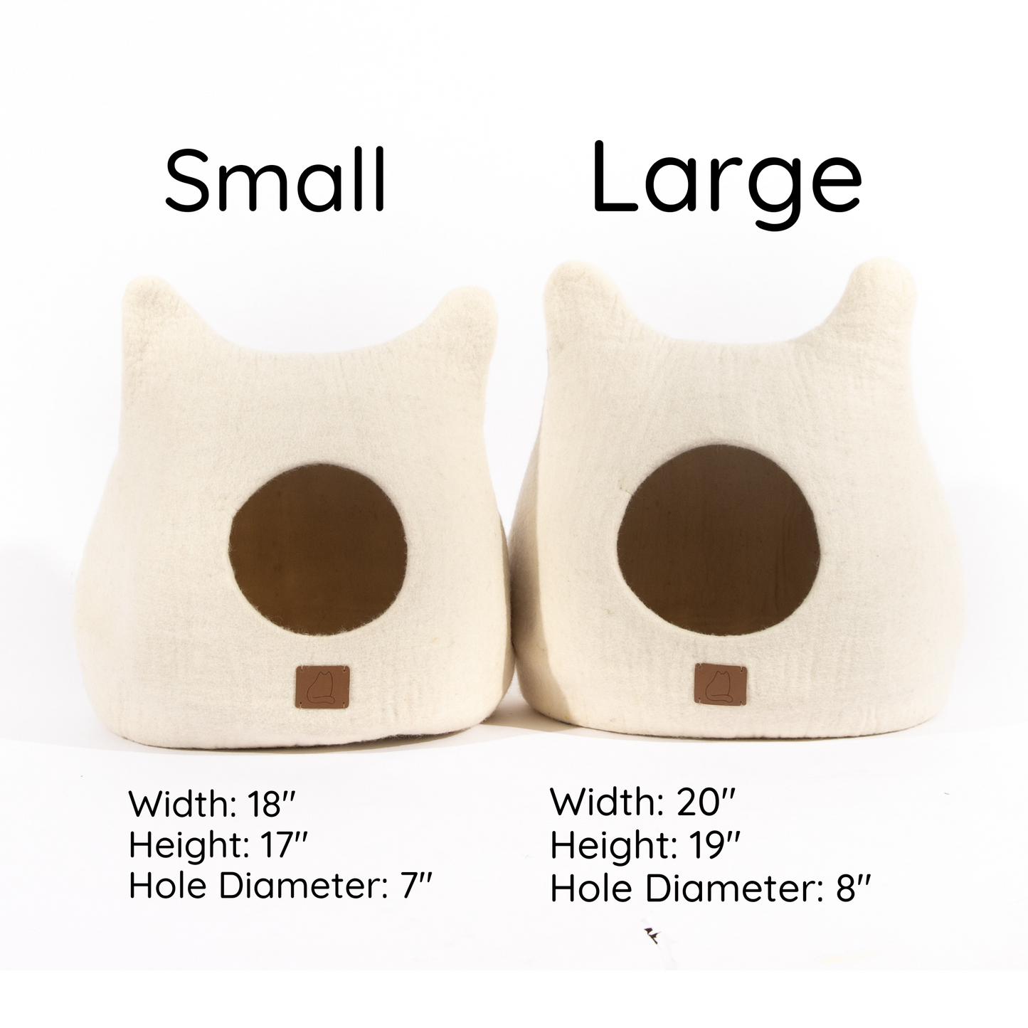 Fuzzy Cove Sunny Yellow Ear Style Felted Wool Cat Cave – Cozy Peekaboo Bed for Cats