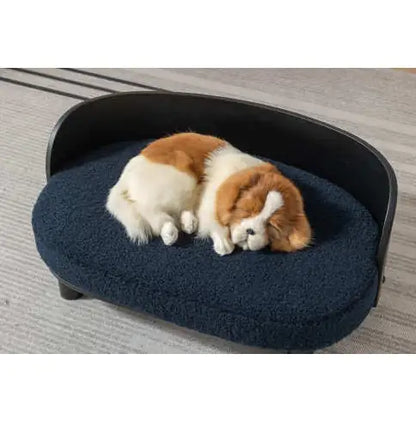 Scandinavian Elevated Pet Sofa Bed | Modern Dog & Cat Couch with Solid Wood Legs & Velvet Cushion