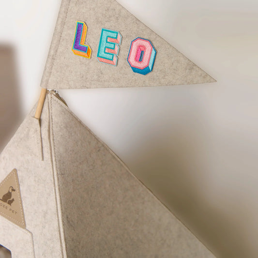Nooee Pet Alphabet Patches – Colorful Embroidered Letters with Iron-On or Adhesive Backing, Personalize Pet Beds, Teepees & Accessories, Easy to Apply & Remove