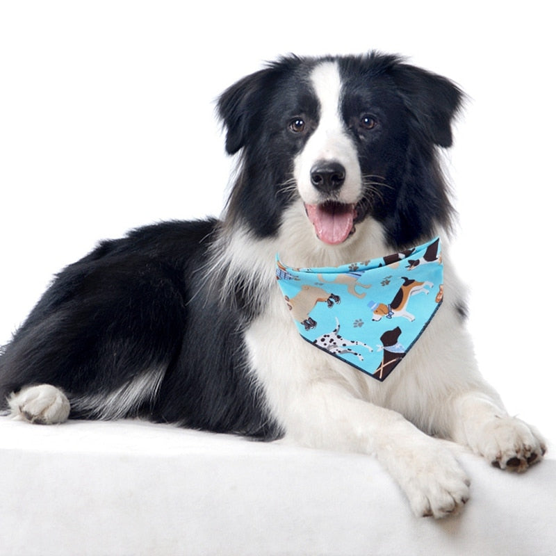 Animal Friends Dog Bandanas | 100% Cotton Tie-On – 2 Patterns, Sizes S & L