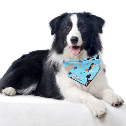 Animal Friends Dog Bandanas | 100% Cotton Tie-On – 2 Patterns, Sizes S & L
