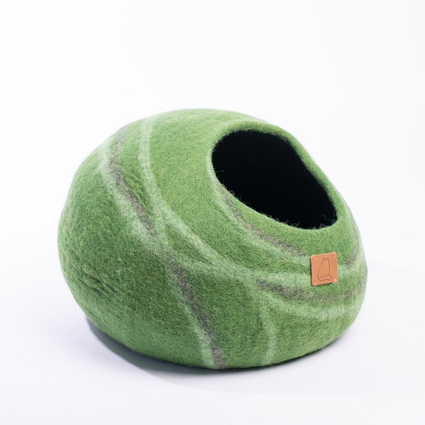 Fuzzy Cove Fade Design Felted Wool Cat Cave – Tail Style Ombre Modern Cat Bed