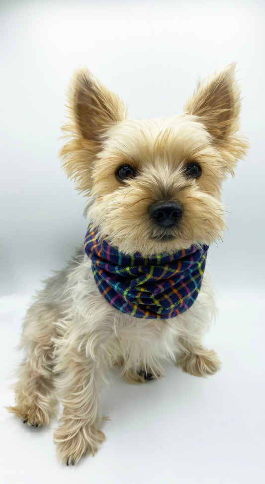 Brett Reversible Pet Snood | Cozy Cotton Flannel Dog Neck Warmer