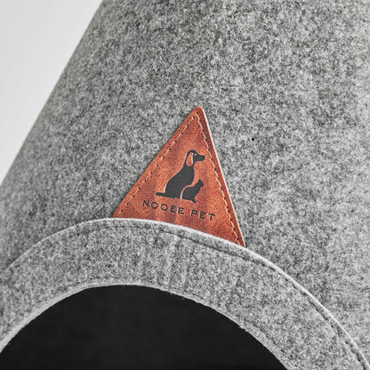 Nooee Pet Cave Bella (XS) – Gray Modern Compact Pet Bed with Machine-Washable Cushion, Portable Collapsible Design, Fits Small Puppies & Cats Up to 5 lbs, 21”H x 19”L x 19”D