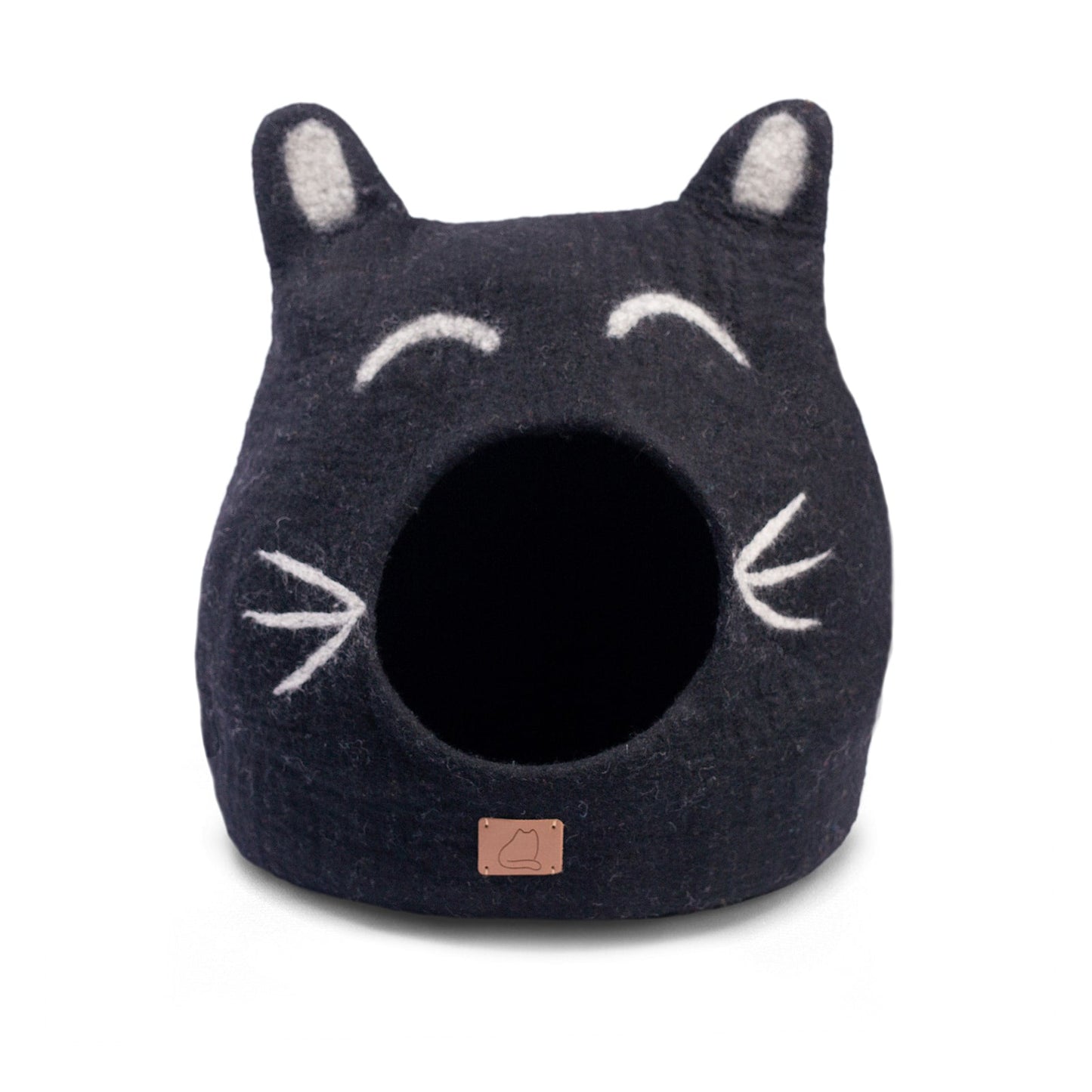 Fuzzy Cove Boy Cat Design Ear Style Felted Wool Cat Cave – Cozy Peekaboo Bed (Small & Large)