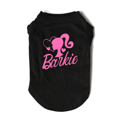 Barbie Parody “Barkie Doll” Dog T-Shirt – Trendy Pink Logo Tee for Small & Medium Dogs (XS–3XL)