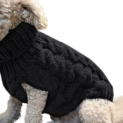 Cable Knit Turtleneck Dog Sweater – Classic Chunky Knit Warm Cotton Sweater for Small Dogs | Posh Dog Life