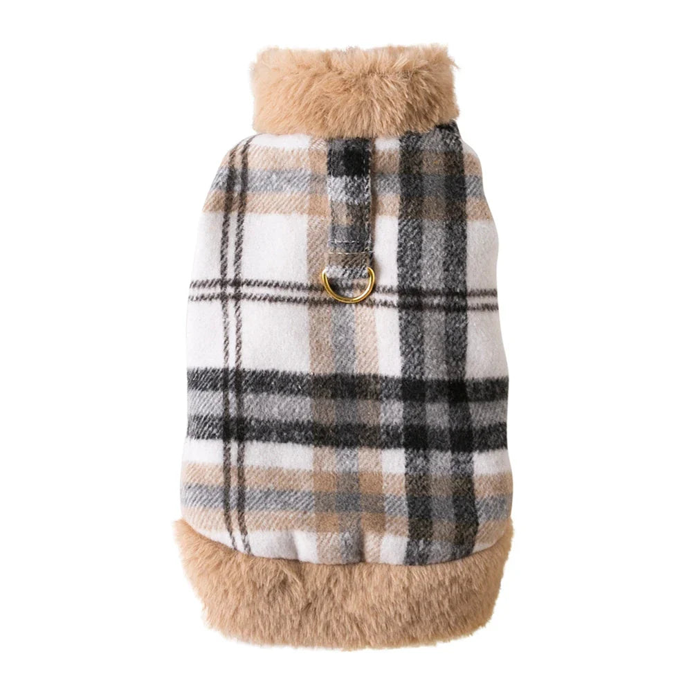 Plaid Dog Dress Coat – Warm Lined Harness Dress Coat for Small Dogs | Posh Dog Life