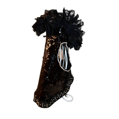 C’Mimi Designer Couture “Elektra” Dog Party Dress – Handmade Black Sequin & Lace Luxury Dress (XS–3XL, Custom Sizing Available, 6–8 Week Delivery)