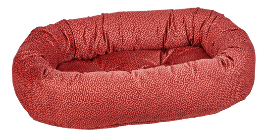 Donut Bed Cherry Bones – Oval Pet Bed with Removable Washable Cover & Tufted Cushion, Upholstery-Grade Fabric, High-Memory Polyester Fill, YKK Zippers, Doubles as Crate or Travel Mat