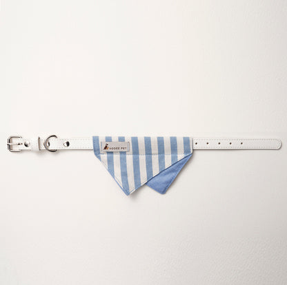 Nooee Pet Collar Daisy – Vegan Leather Dog Collar with Nickel-Plated Hardware, Heavy-Duty D-Ring & Removable Cotton Bandana, Adjustable Sizes S–M