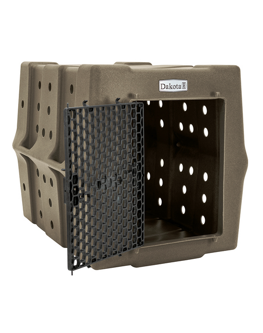 Dakota 283 CRaTE Economy Dog Kennel – Large Coyote Granite, Heavy-Duty One-Piece Design with Dual-Swing Door, Ventilated & Portable Crate