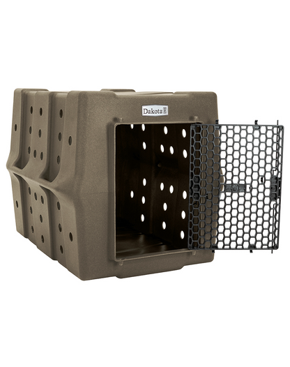 Dakota 283 CRaTE Economy Dog Kennel – Large Coyote Granite, Heavy-Duty One-Piece Design with Dual-Swing Door, Ventilated & Portable Crate
