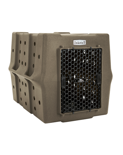 Dakota 283 CRaTE Economy Dog Kennel – Large Coyote Granite, Heavy-Duty One-Piece Design with Dual-Swing Door, Ventilated & Portable Crate