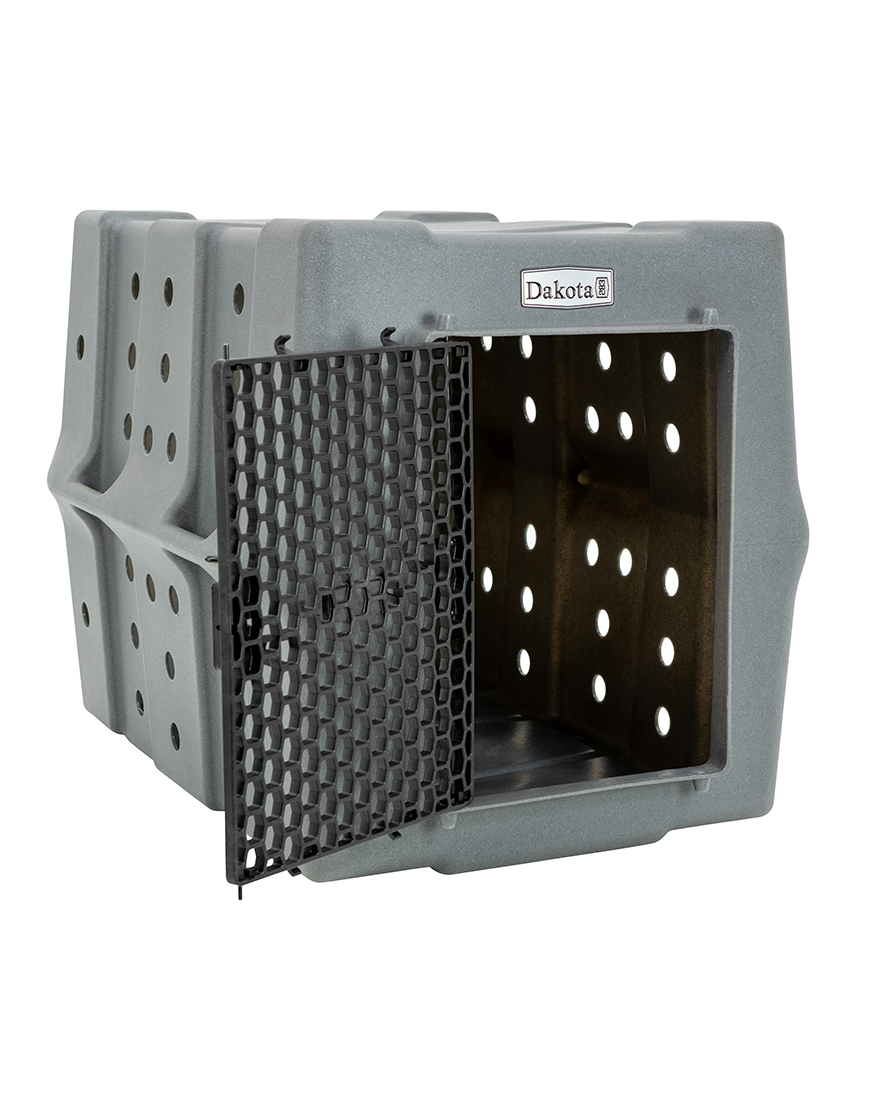 Dakota 283 CRaTE Economy Dog Kennel – Large Dark Granite, Heavy-Duty One-Piece Design with Dual-Swing Door, Ventilated & Portable Crate