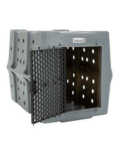 Dakota 283 CRaTE Economy Dog Kennel – Large Dark Granite, Heavy-Duty One-Piece Design with Dual-Swing Door, Ventilated & Portable Crate