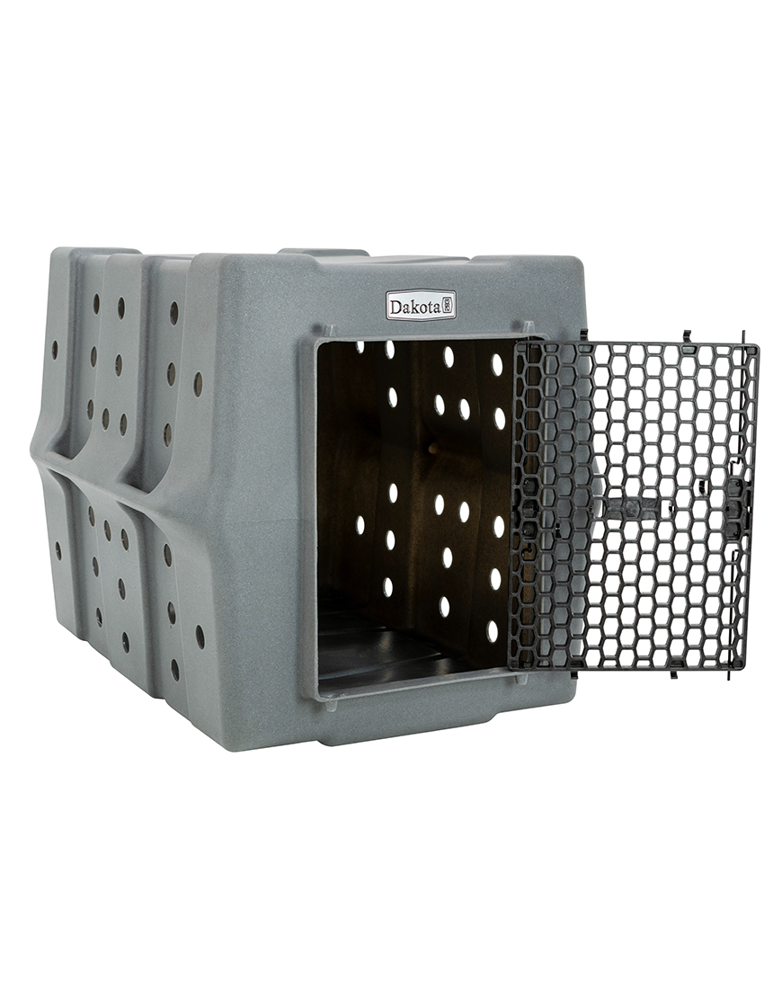 Dakota 283 CRaTE Economy Dog Kennel – Large Dark Granite, Heavy-Duty One-Piece Design with Dual-Swing Door, Ventilated & Portable Crate