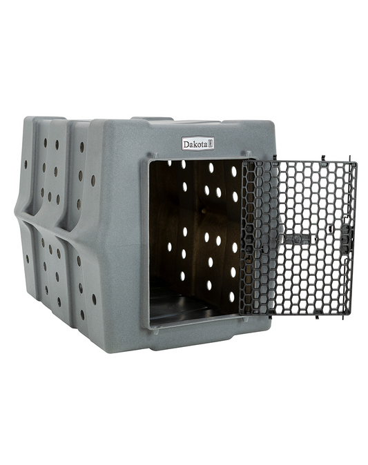 Dakota 283 CRaTE Economy Dog Kennel – X-Large Dark Granite, Heavy-Duty One-Piece Design with Dual-Swing Door, Ventilated & Portable Crate